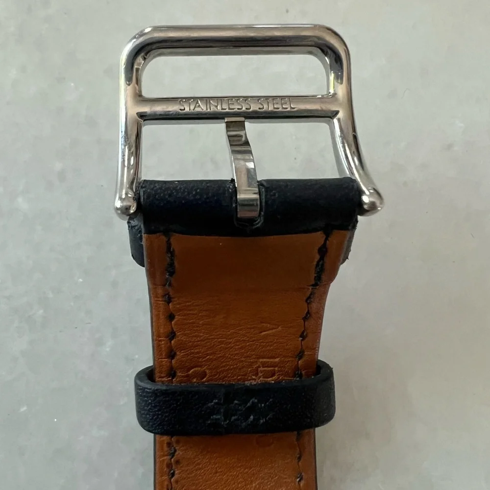 HERMES Apple Watch Double Tour Bleu Indigo leather band 38, 40, 41 mm - Picture 5 of 9